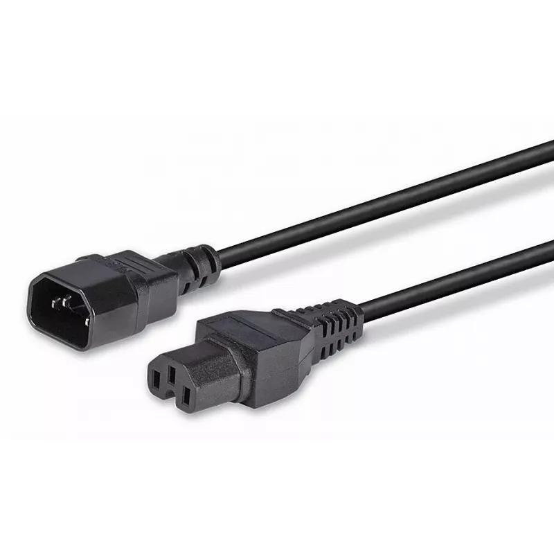 Cabo de alimentação Lindy 2m IEC C14 para IEC C15 'Hot Condition', preto