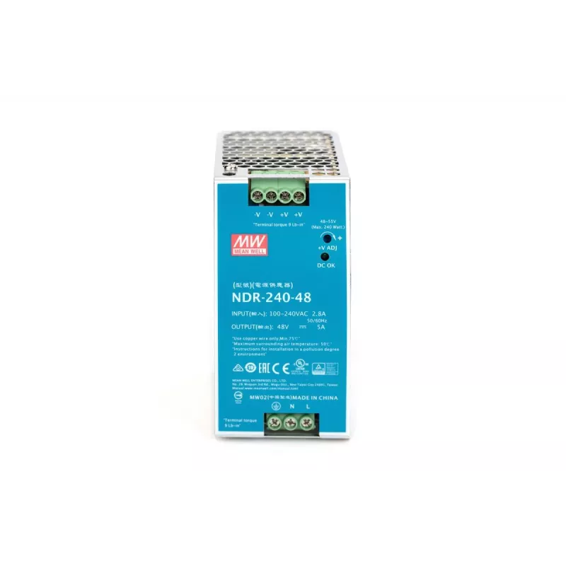 Fonte de alimentação industrial DIGITUS 48V DC, 240W AC-DC, caixa metálica, montagem em calha DIN