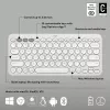 Teclado mini compacto Logitech Pebble Keys 2 K380s — RF Wireless + Bluetooth, QWERTY US International, branco