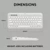 Teclado mini compacto Logitech Pebble Keys 2 K380s — RF Wireless + Bluetooth, QWERTY US International, branco