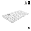 Teclado mini compacto Logitech Pebble Keys 2 K380s — RF Wireless + Bluetooth, QWERTY US International, branco