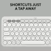 Teclado mini compacto Logitech Pebble Keys 2 K380s — RF Wireless + Bluetooth, QWERTY US International, branco
