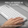 Teclado mini compacto Logitech Pebble Keys 2 K380s — RF Wireless + Bluetooth, QWERTY US International, branco