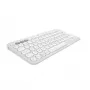 Teclado mini compacto Logitech Pebble Keys 2 K380s — RF Wireless + Bluetooth, QWERTY US International, branco