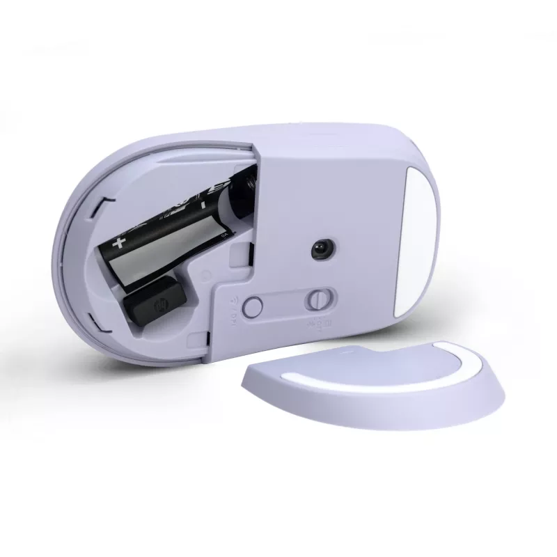 Rato sem fios silencioso HP 400 roxo, ambidestro, RF Wireless + Bluetooth, 6000 DPI, roxo