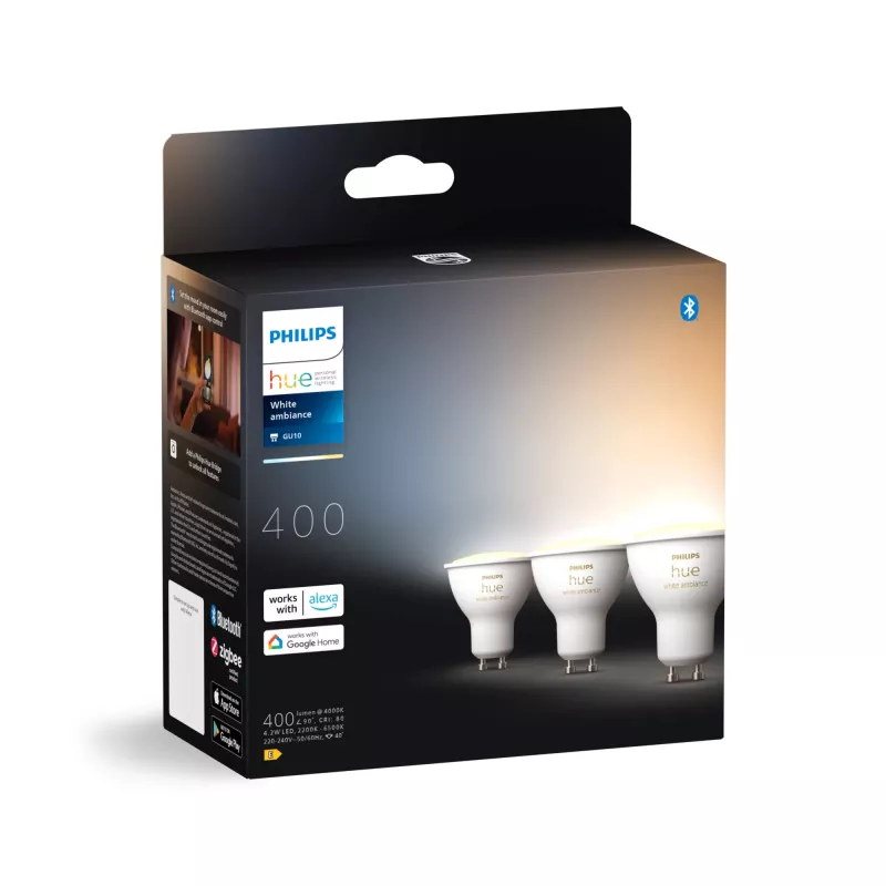 Philips Hue White ambience GU10 – lâmpada inteligente – (pack de 3)