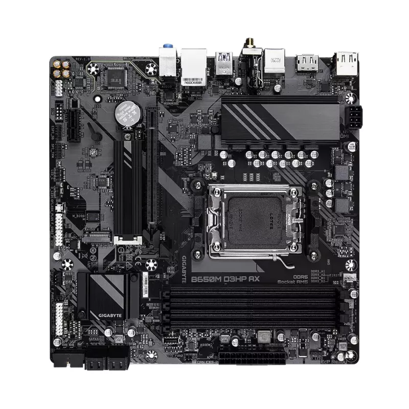 Placa-mãe GIGABYTE B650M D3HP AX Micro ATX, AMD AM5, B650, 4x DDR5 DIMM, 256GB, Wi‑Fi, 2.5Gb LAN