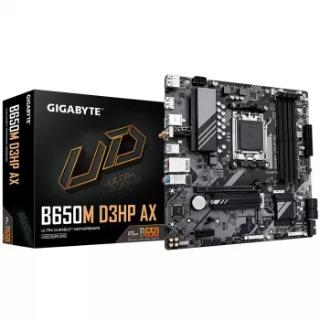 Placa-mãe GIGABYTE B650M D3HP AX Micro ATX, AMD AM5, B650, 4x DDR5 DIMM, 256GB, Wi‑Fi, 2.5Gb LAN