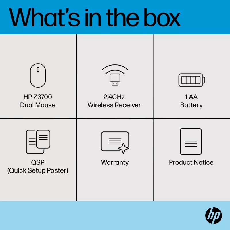 Rato HP Z3700 Dual Silver, ambidestro, RF Wireless + Bluetooth, prateado