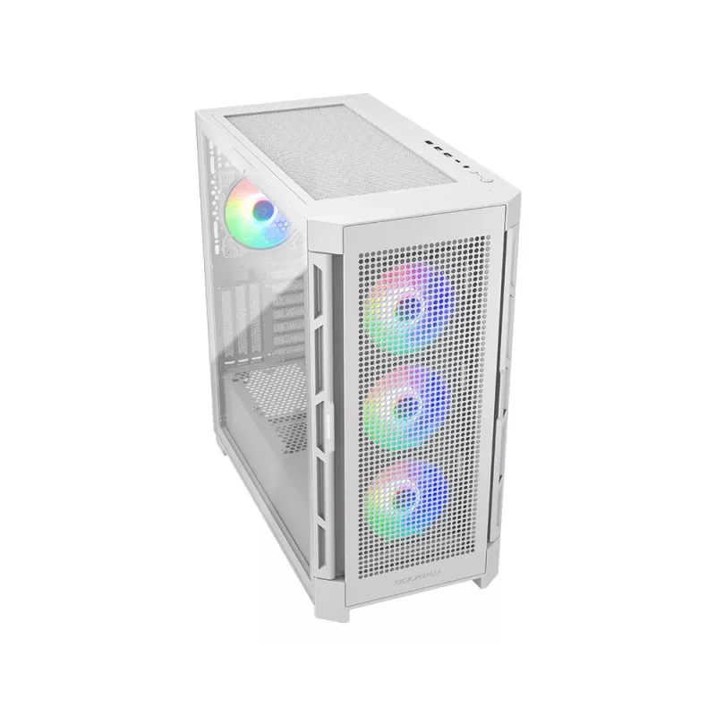Caixa midi-tower COUGAR Duoface Pro ARGB, branco, midi-tower, PC, branco, ATX, EATX, micro ATX, Mini-ITX, SSI CEB, metal, nylon, vidro temperado, multi