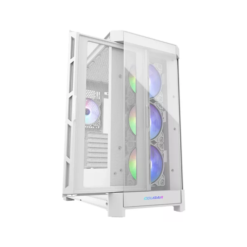 Caixa midi-tower COUGAR Duoface Pro ARGB, branco, midi-tower, PC, branco, ATX, EATX, micro ATX, Mini-ITX, SSI CEB, metal, nylon, vidro temperado, multi