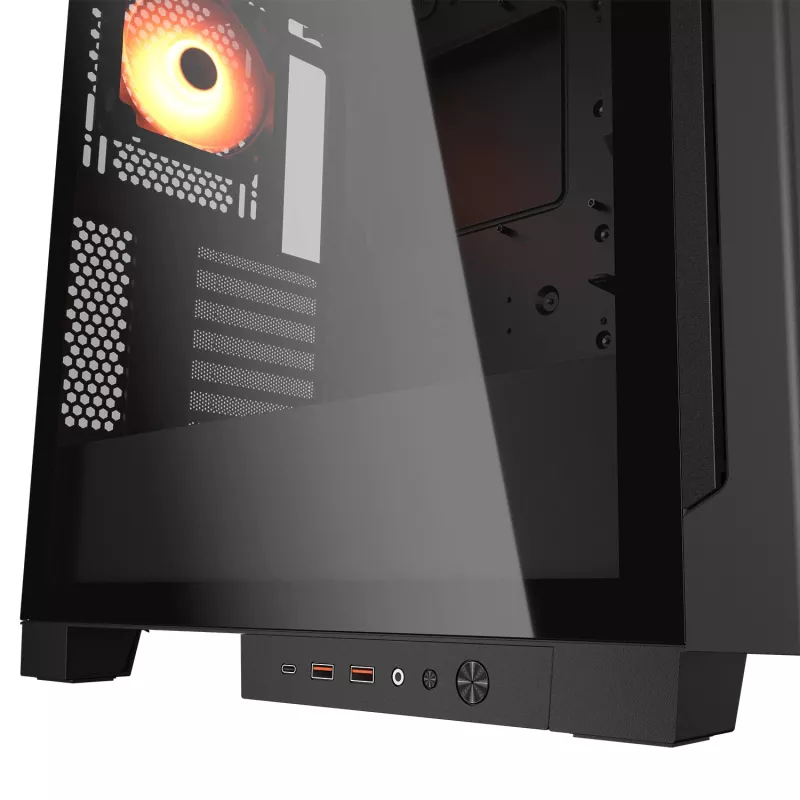 Caixa midi-tower COUGAR, Airface ECO, ARGB, preto