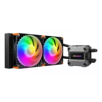 Refrigeração líquida CPU COUGAR Poseidon Ultra 240, ARGB, preto, refrigeração líquida all-in-one, 12 cm, 500 RPM, 2200 RPM, preto