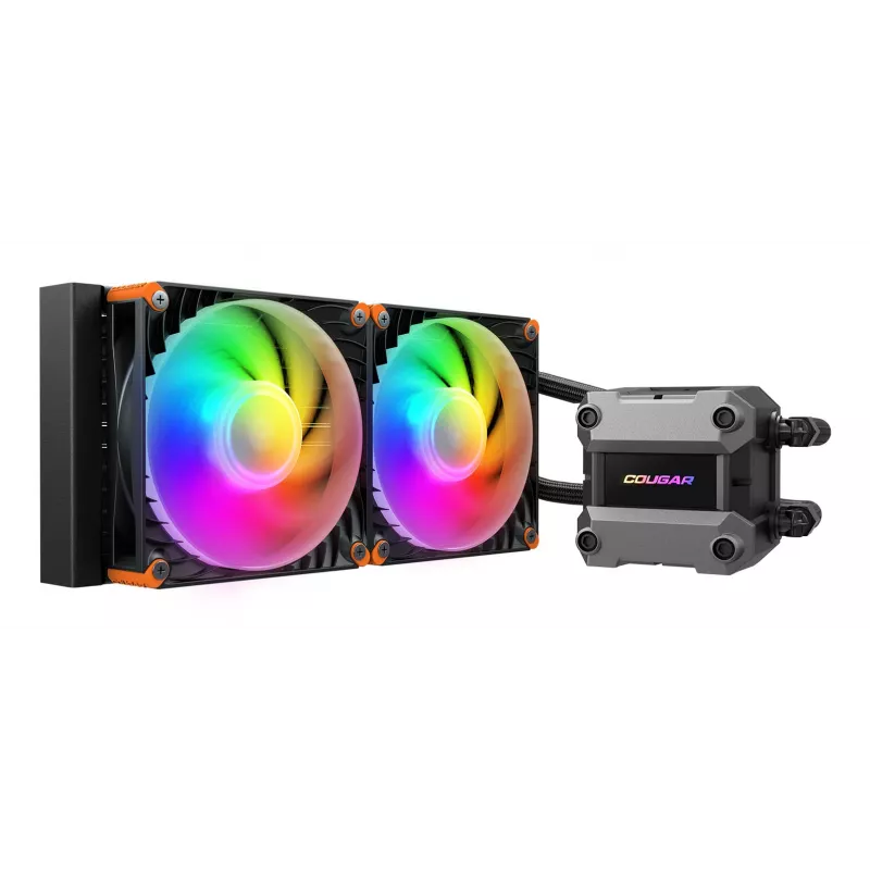 Refrigeração líquida CPU COUGAR Poseidon Ultra 240, ARGB, preto, refrigeração líquida all-in-one, 12 cm, 500 RPM, 2200 RPM, preto
