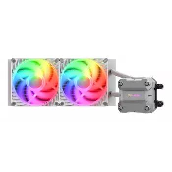 Refrigeração líquida CPU COUGAR Poseidon Ultra 240, ARGB, branco, refrigeração líquida all-in-one, 12 cm, 500 RPM, 2200 RPM, branco