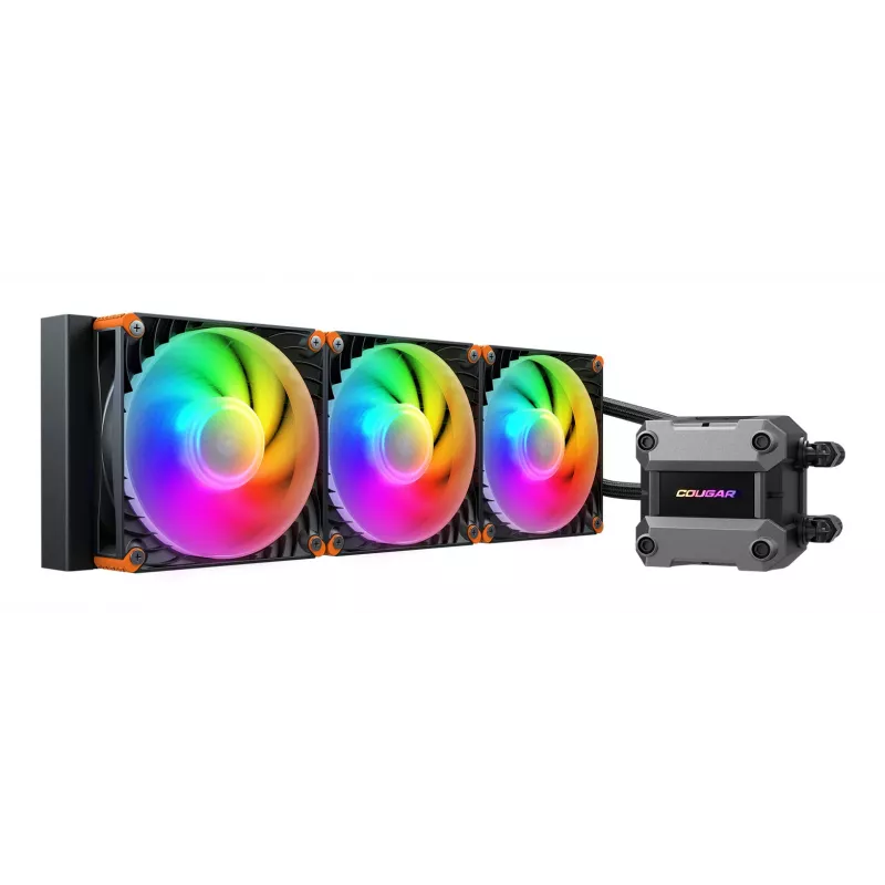 Refrigeração líquida CPU COUGAR Poseidon Ultra 360, ARGB, preto, refrigeração líquida all-in-one, 12 cm, 500 RPM, 2200 RPM, preto