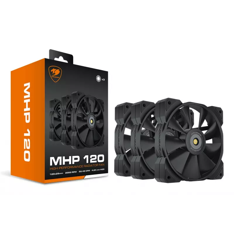 Ventoinha para caixa COUGAR MHP 120, preto, pack de 3