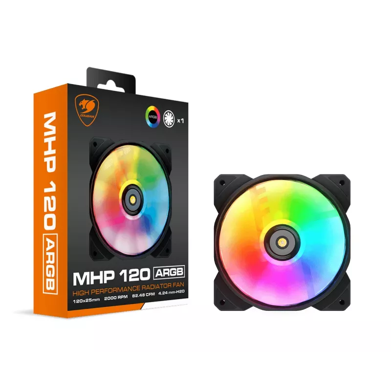 Ventoinha para caixa COUGAR MHP 120 ARGB, preto