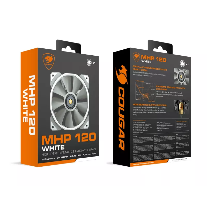 Ventoinha para caixa COUGAR MHP 120, branco