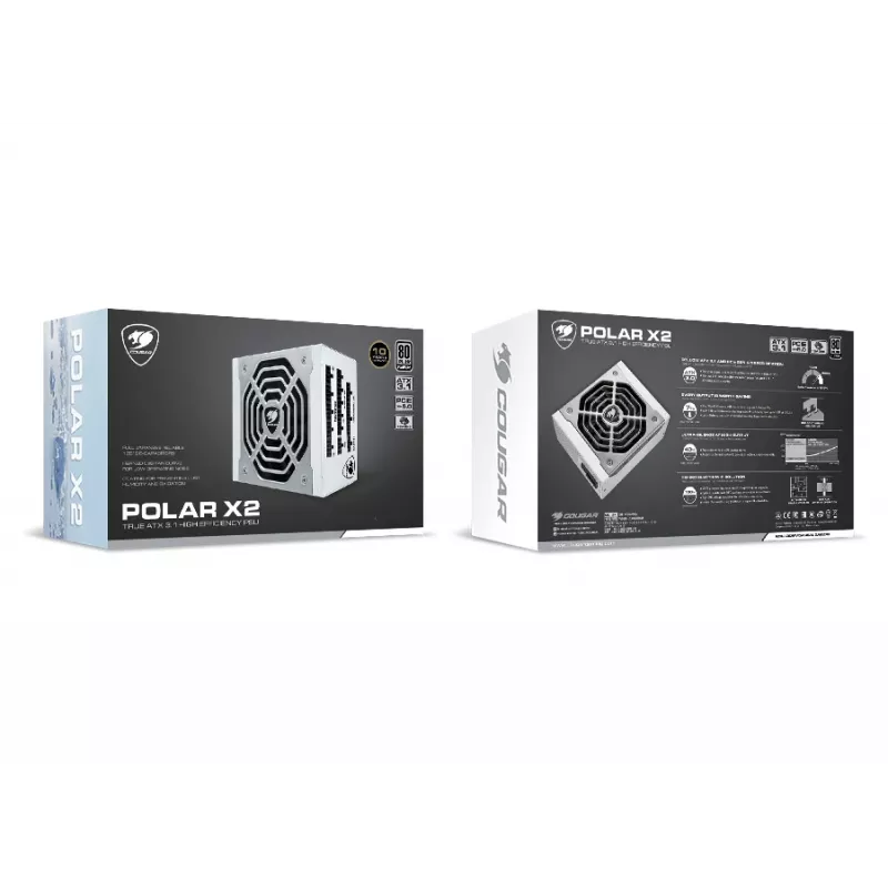 Fonte de alimentação COUGAR POLAR X2 1050W ATX3.1 / 80 Plus Platinum / Modular
