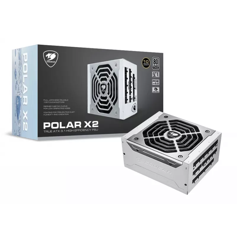 Fonte de alimentação COUGAR POLAR X2 1050W ATX3.1 / 80 Plus Platinum / Modular