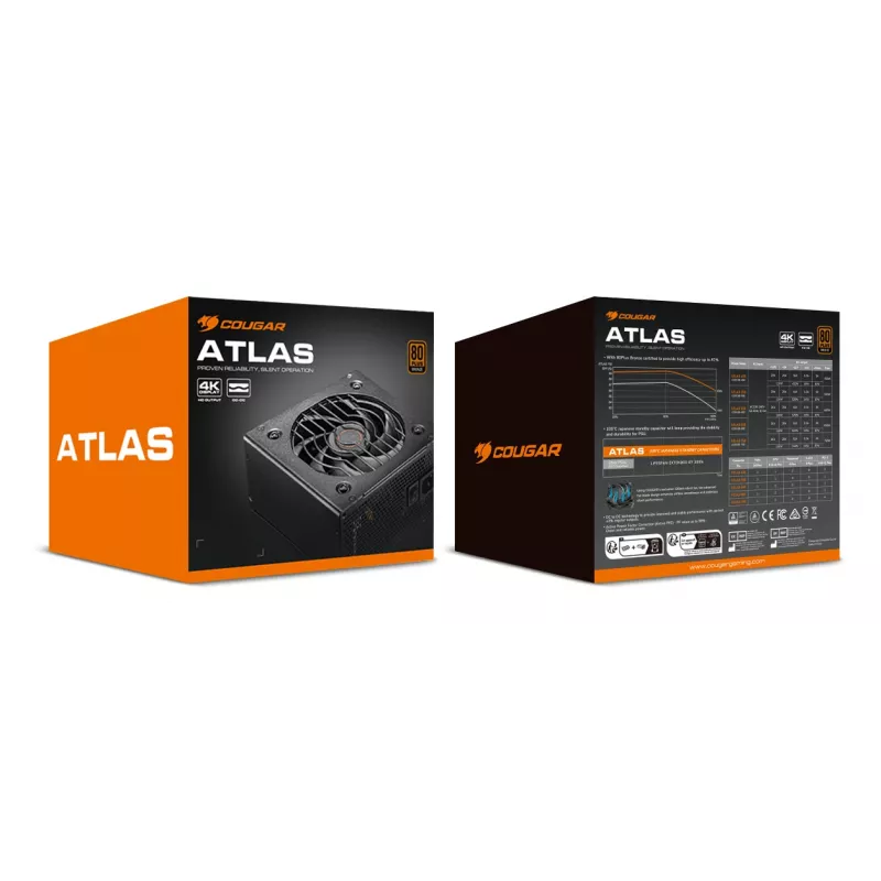 Fonte de alimentação COUGAR ATLAS 750W ATX / 80 Plus Bronze