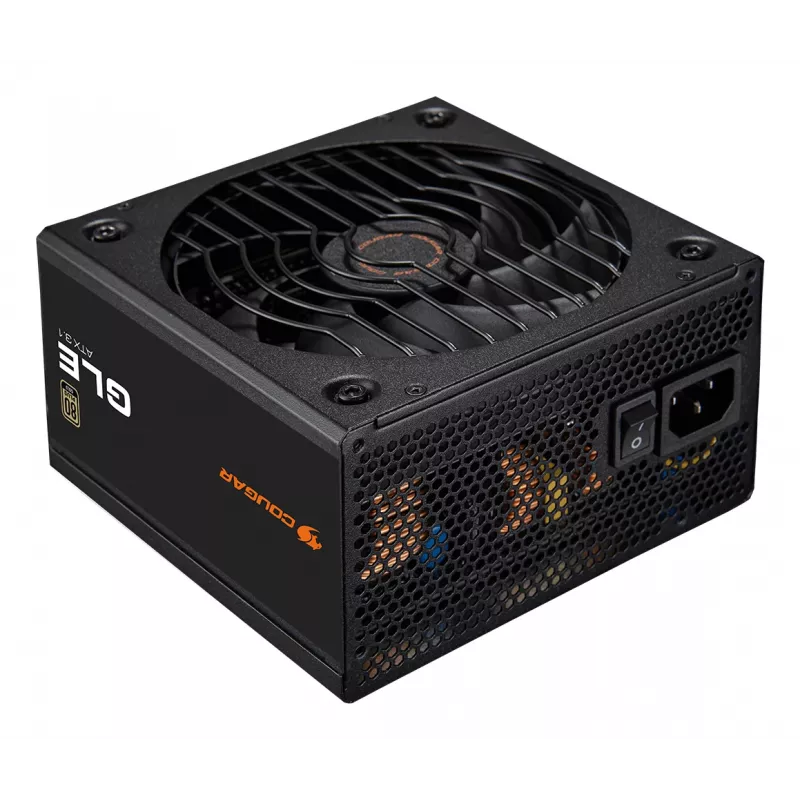 COUGAR GLE 1200 W ATX 3.1 fonte de alimentação, 80 PLUS Gold, 100-240 V, 50/60 Hz, ATX de 20+4 pinos, ventoinha de 135 mm, preta