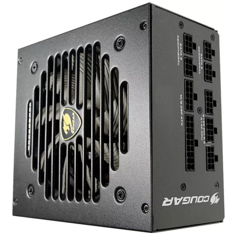 Fonte de alimentação COUGAR GEX 750W ATX3.0 / 80 Plus Gold / Modular, 750 W, 100 - 240 V, 50 - 60 Hz, 10 - 5 A, 10 A, 5 A