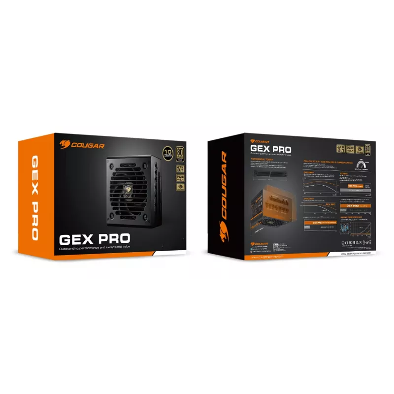 Fonte de alimentação COUGAR GEX PRO 750W ATX3.1 / 80 Plus Gold / Modular