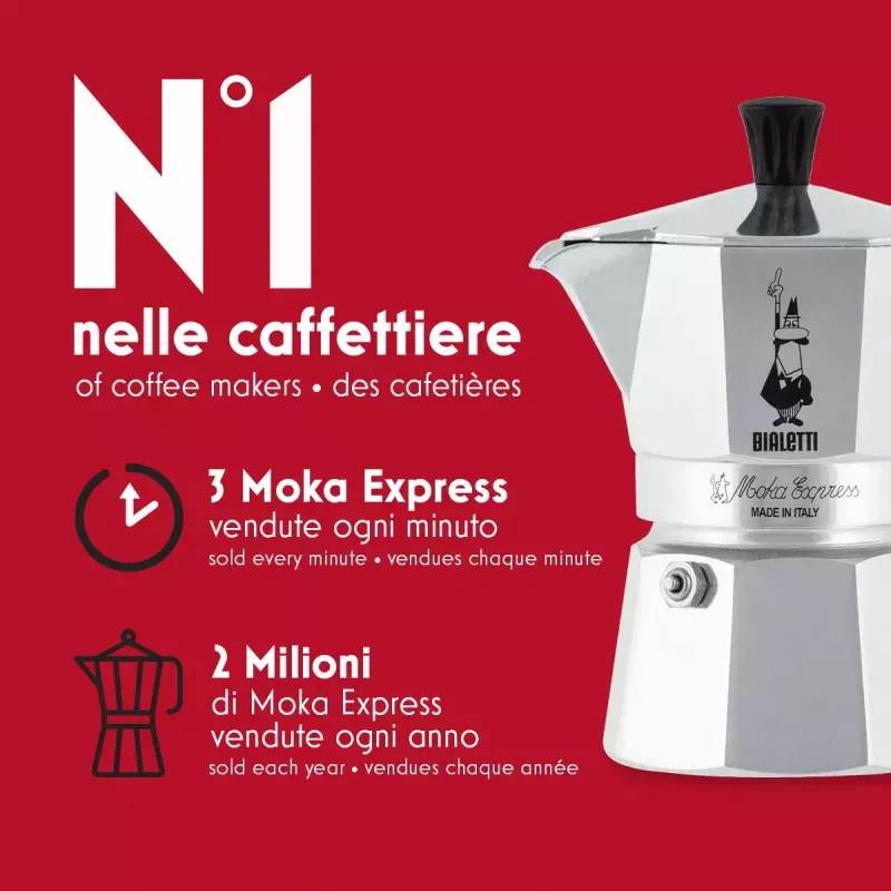 Cafeteira italiana BIALETTI Moka Express alumínio 2 chávenas (100 ml) preto