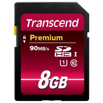 Memória flash Transcend 8GB SDHC Class 10 UHS-I TS8GSDU1