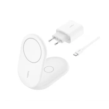 BELKIN Boostcharge Qi2 15w Suporte magnético 2em1 – branco