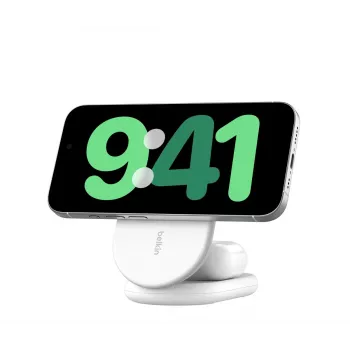 BELKIN Boostcharge Qi2 15w Suporte magnético 2em1 – branco