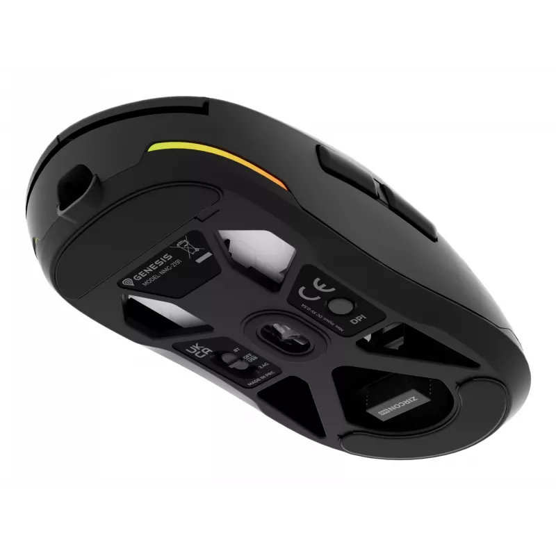 Rato gaming GENESIS Zircon 660 Destro RF Sem fios + Bluetooth + USB Type-A Ótico 12000 DPI