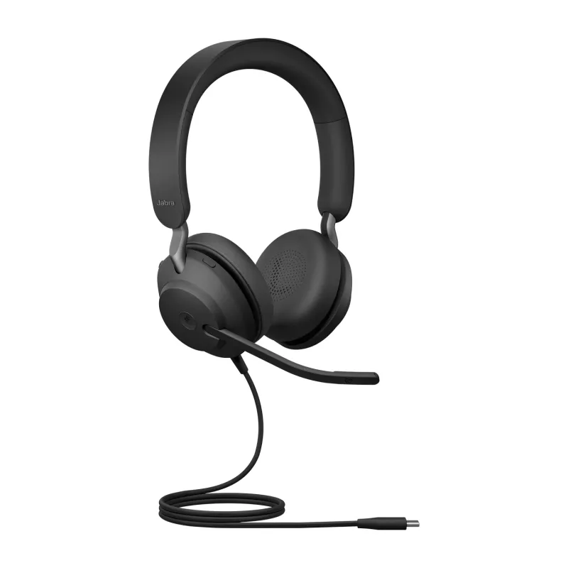 Jabra Evolve2 40 SE USB-C, MS Stereo, Com fios, Chamadas/Música, 20 - 20000 Hz, 188 g, Headset, Preto