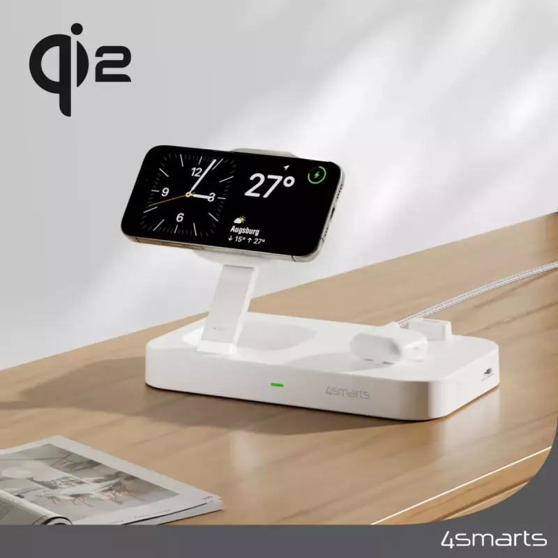 Carregador sem fios 4smarts Qi2 Universal branco carregador rápido interior AC 12V