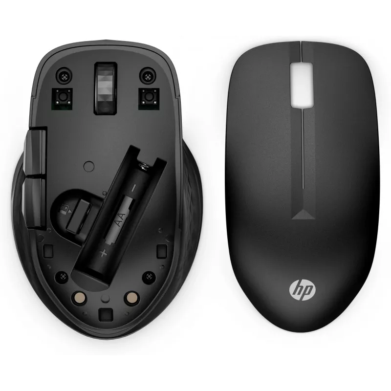 HP 430 Rato sem fios multidispositivo, ambidestro, ótico, RF Wireless + Bluetooth, 1200 DPI, Preto