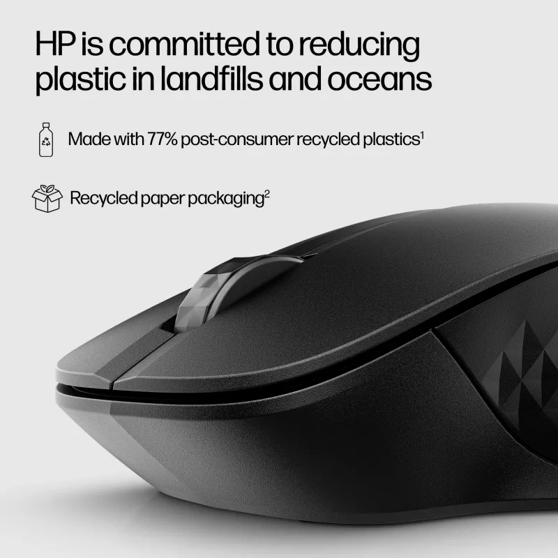HP 430 Rato sem fios multidispositivo, ambidestro, ótico, RF Wireless + Bluetooth, 1200 DPI, Preto