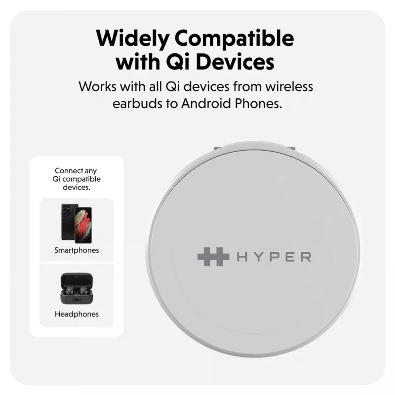 Targus HJ3310WHGL Carregador para dispositivos móveis Auscultadores, Smartphone, Smartwatch Branco USB Carregamento sem fios Carregamento rápido Interior