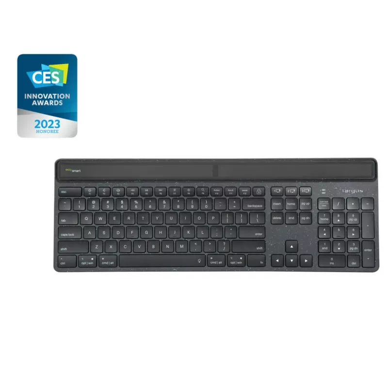 Targus Sustainable Energy Harvesting EcoSmart Teclado Universal Bluetooth QWERTY Nórdico Preto