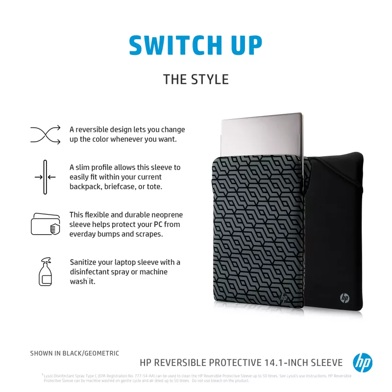 Capa protetora reversível para portátil HP 14,1