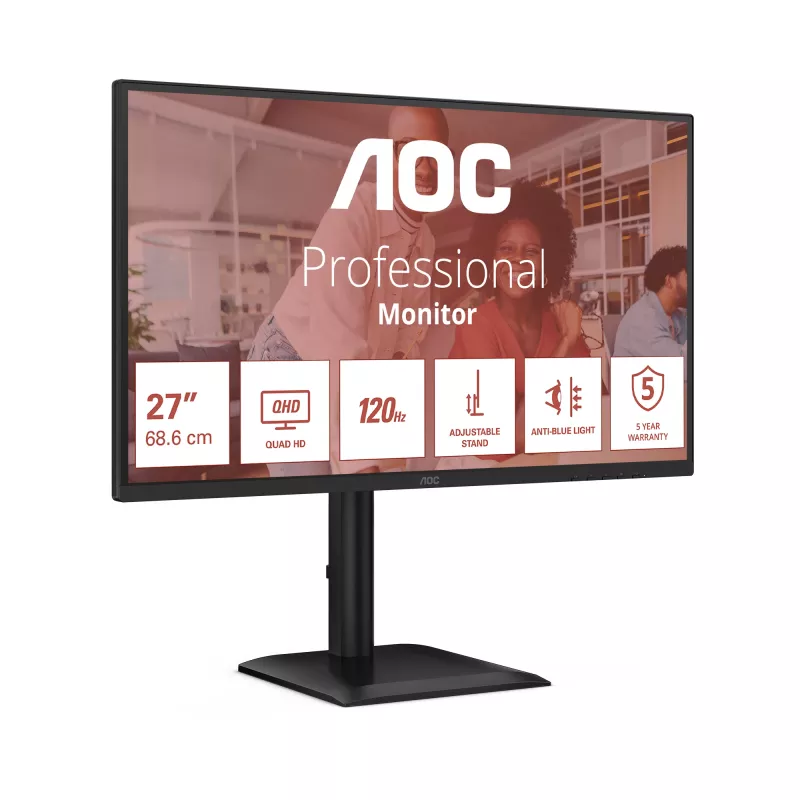 Monitor de computador AOC E4 Q27E4U 68,6 cm (27 polegadas) 2560 x 1440 Quad HD LED Preto