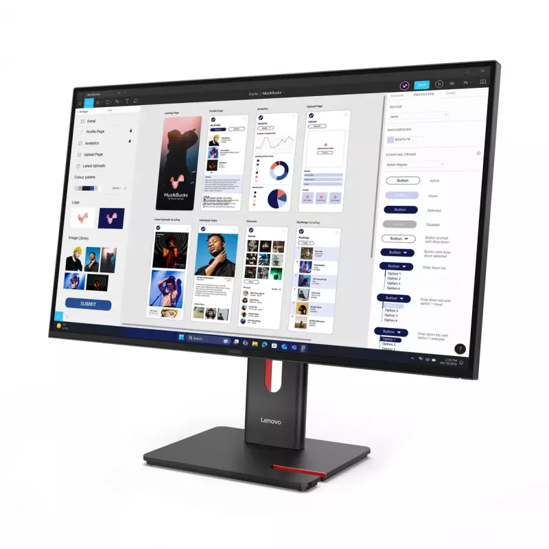 Monitor Lenovo ThinkVision T32UD-40 31,5 polegadas 4K Ultra HD LCD 3840 x 2160 píxeis