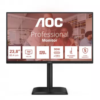 Monitor de computador AOC E4 24E4CV 60,5 cm (23,8 polegadas) 1920 x 1080 píxeis Full HD LED Preto