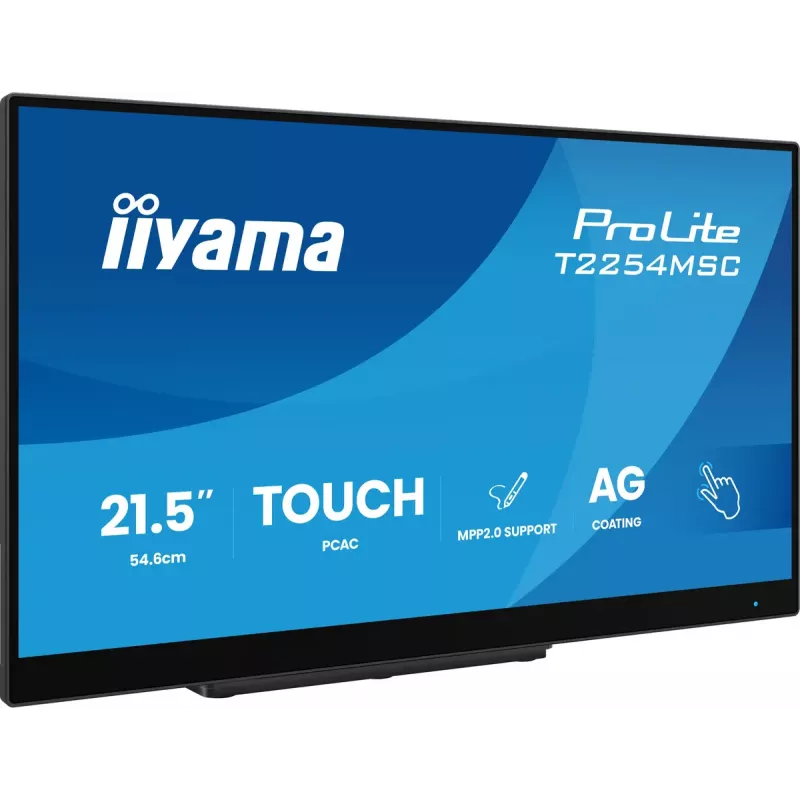 Monitor de computador iiyama T2254MSC-B2AG 54,6 cm (21,5 polegadas) 1920 x 1080 píxeis Full HD LED Touchscreen Preto