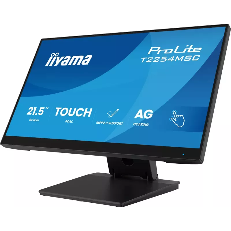 Monitor de computador iiyama T2254MSC-B2AG 54,6 cm (21,5 polegadas) 1920 x 1080 píxeis Full HD LED Touchscreen Preto