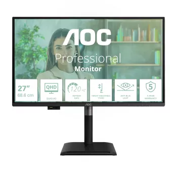 Monitor de computador AOC Q27P4U 68,6 cm (27 polegadas) 2560 x 1440 píxeis Wide Quad HD Preto