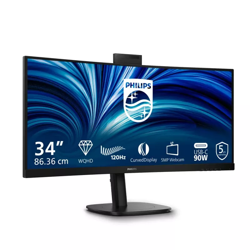 Monitor de computador Philips 3000 series 34B2U3600CH/00 86,4 cm (34 polegadas) 3440 x 1440 píxeis Wide Quad HD LCD Preto