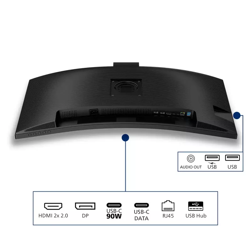 Monitor de computador Philips 3000 series 34B2U3600CH/00 86,4 cm (34 polegadas) 3440 x 1440 píxeis Wide Quad HD LCD Preto