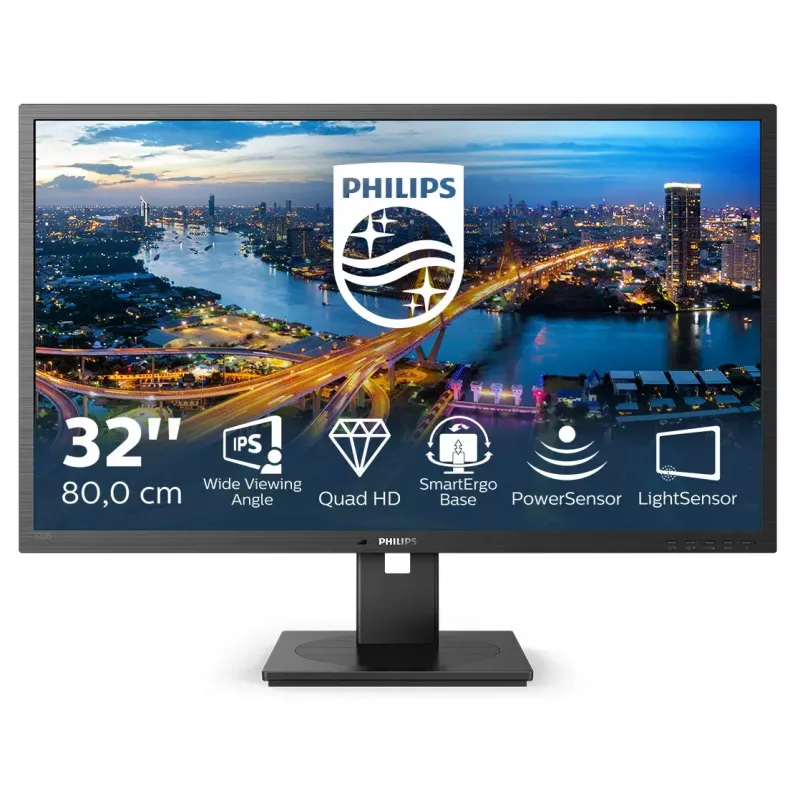 Monitor de computador Philips B Line 325B1L/00 80 cm (31,5 polegadas) 2560 x 1440 píxeis 2K Ultra HD LCD Preto
